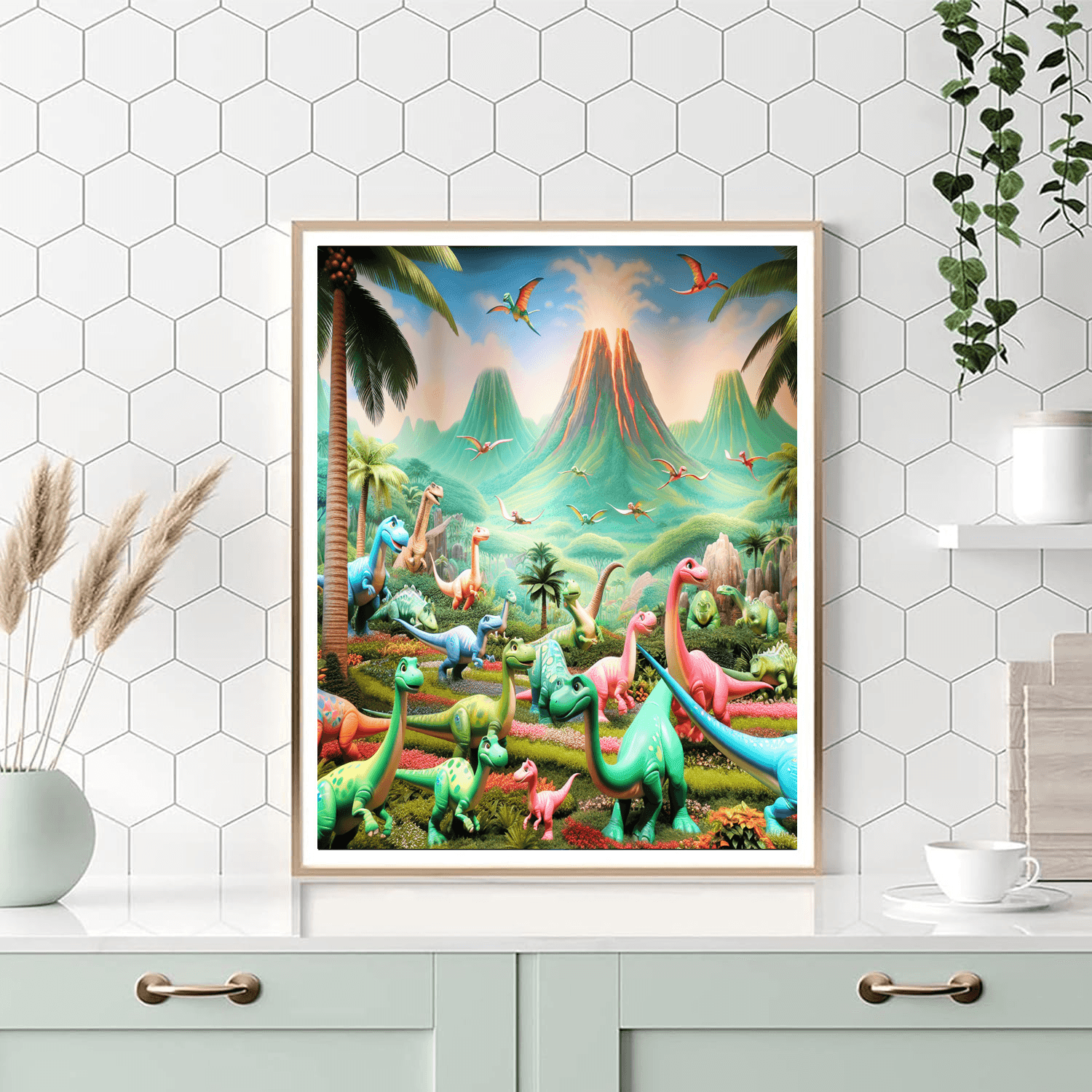 Whimsical World Of Dinosaurs Paint By Numbers Art