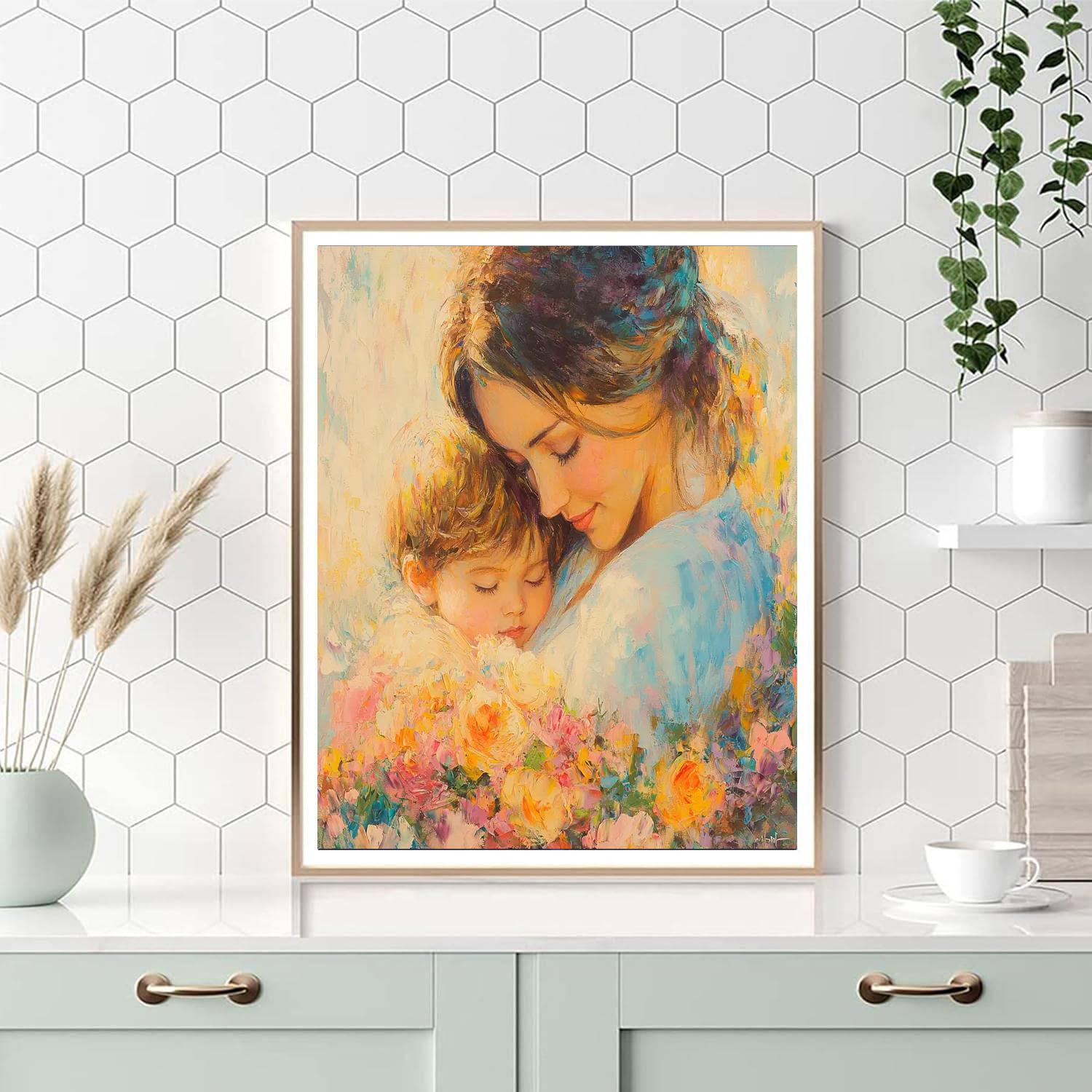 Mother's Comforting Embrace Paint By Numbers