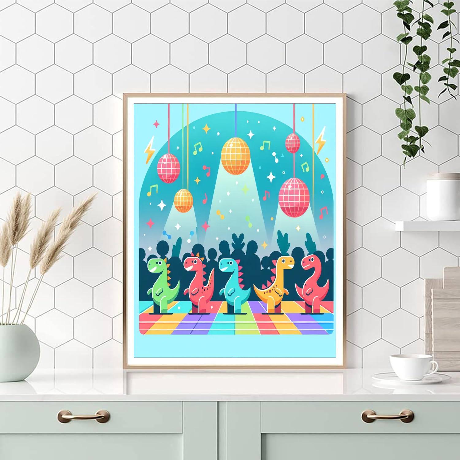 Funky Dino Disco Paint By Number