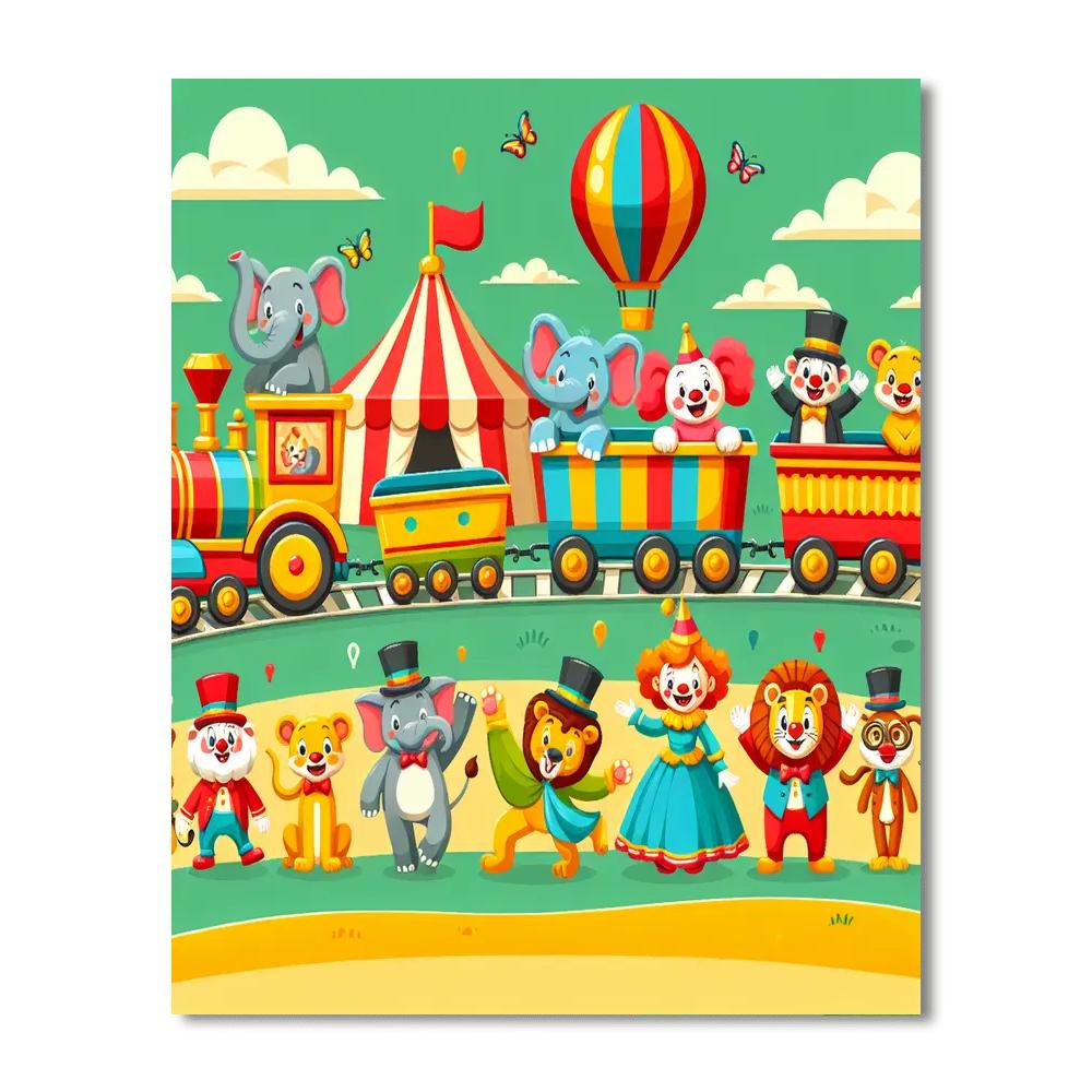 Circus Train Fun Number Painting