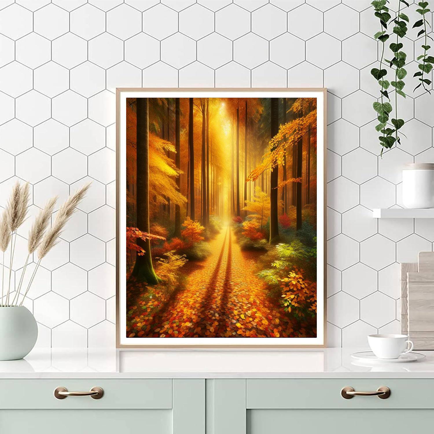 Golden Forest Pathway Paint By Number