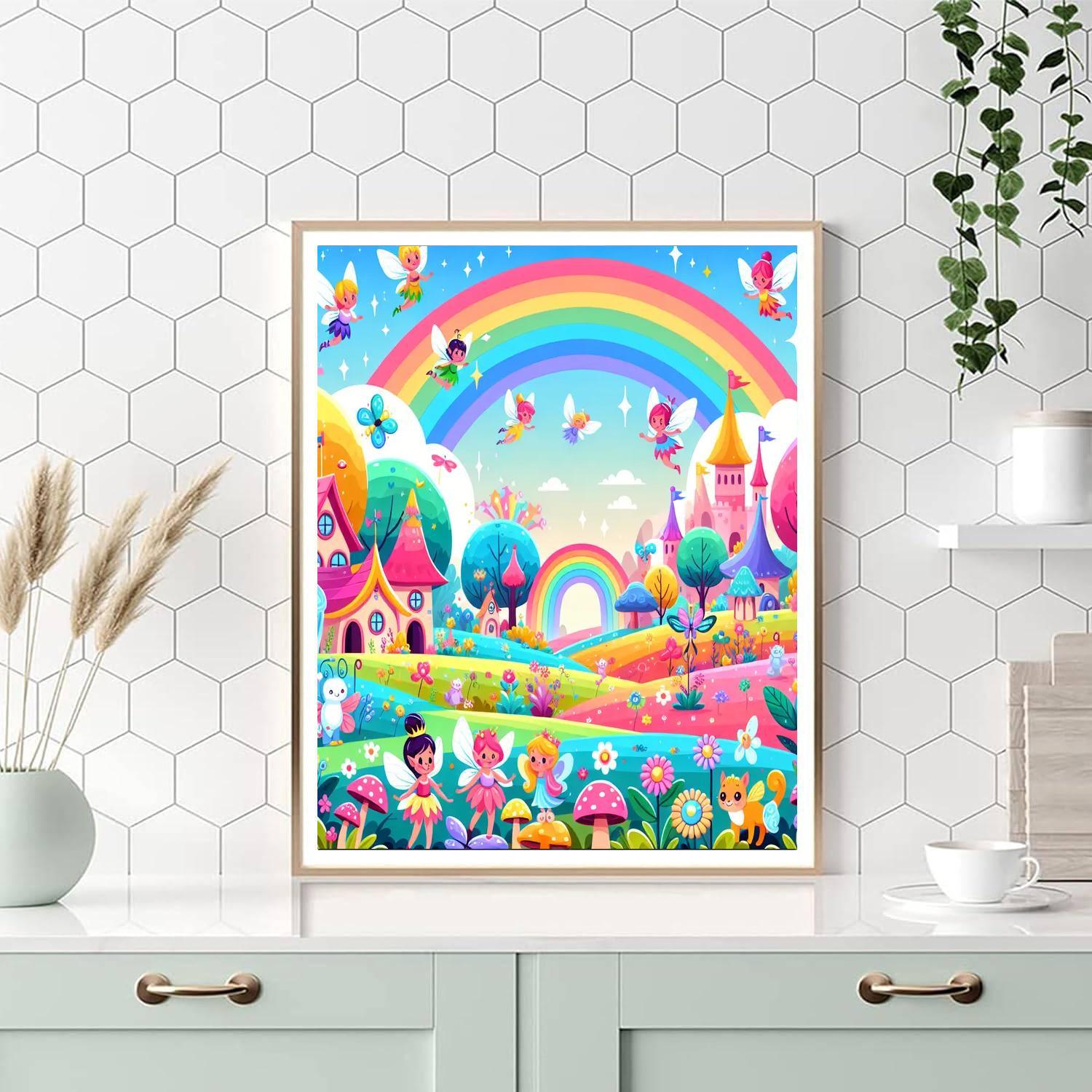Rainbow Adventure In Fairyland Paint By Number