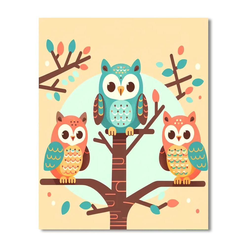 Wise Old Owls Paint By Number