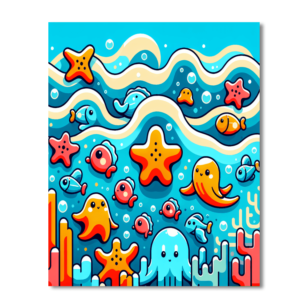 Starfish Splash Spectacle Number Painting