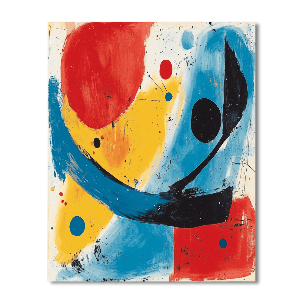 Joan Miró Inspired Energetic Abstraction  Paint By Numbers Art