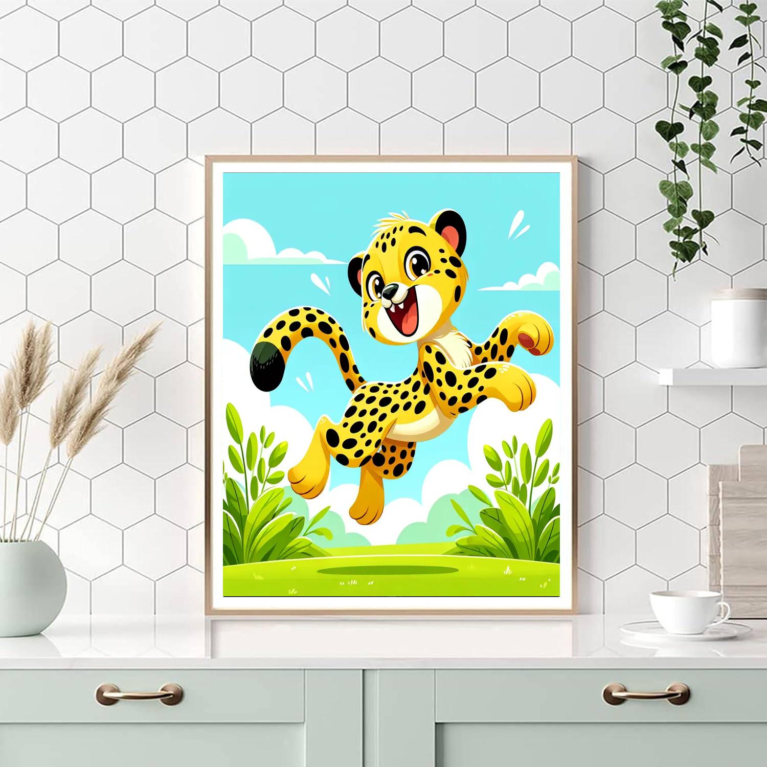 Cute Cheetah Paint By Number