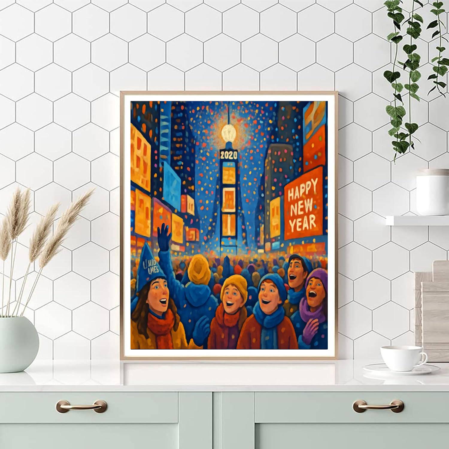 New Year's Eve Ball Drop - United States Painting Number Kit