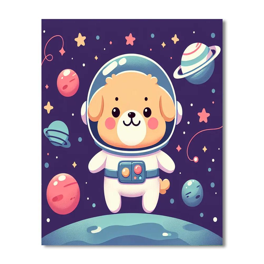 Astronaut Puppy Expedition Numbered Painting Kits