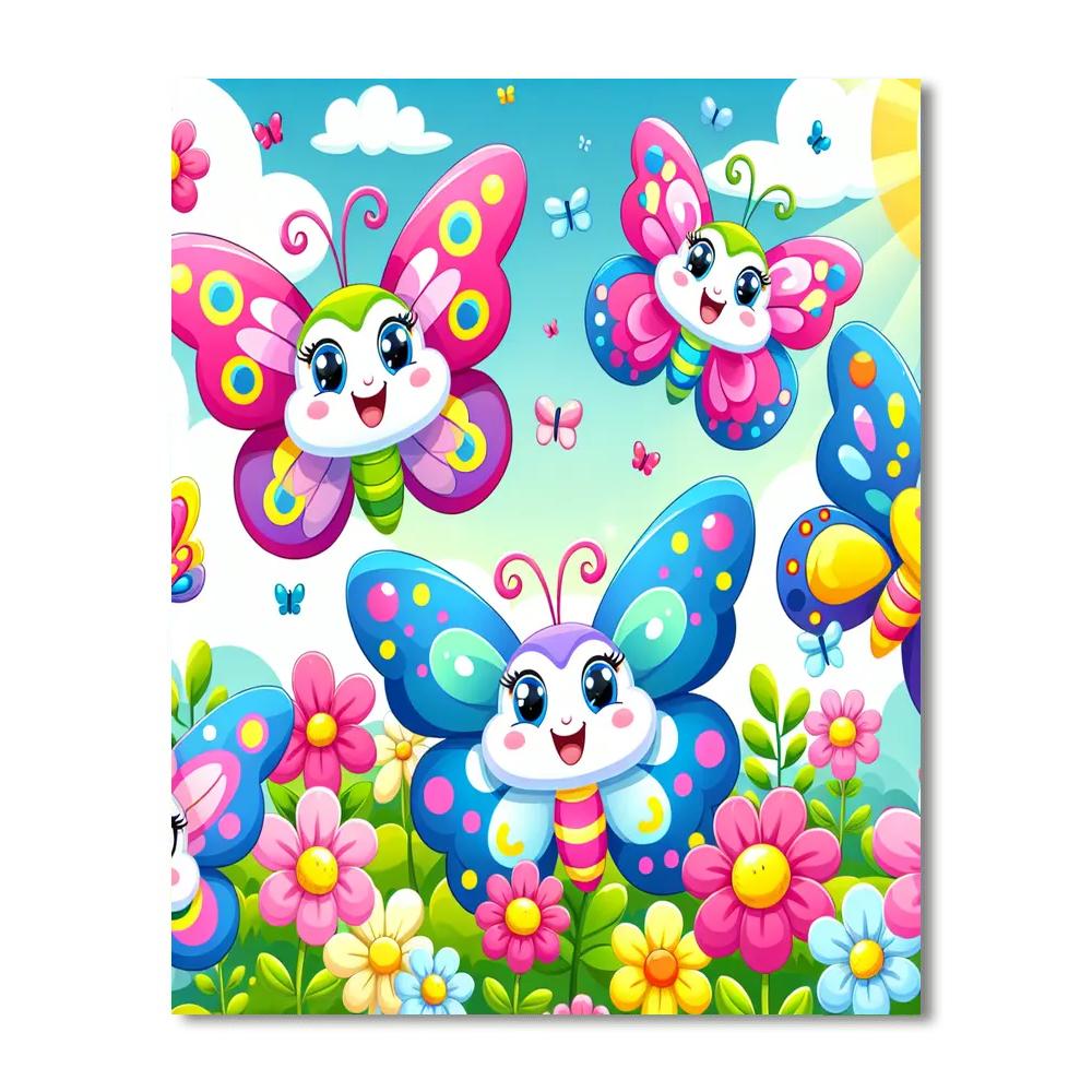 Charming Butterfly Friends Painting By Numbers Kit