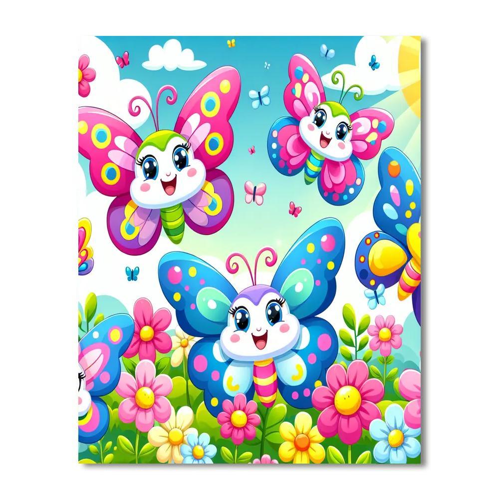 Charming Butterfly Friends Painting By Numbers Kit