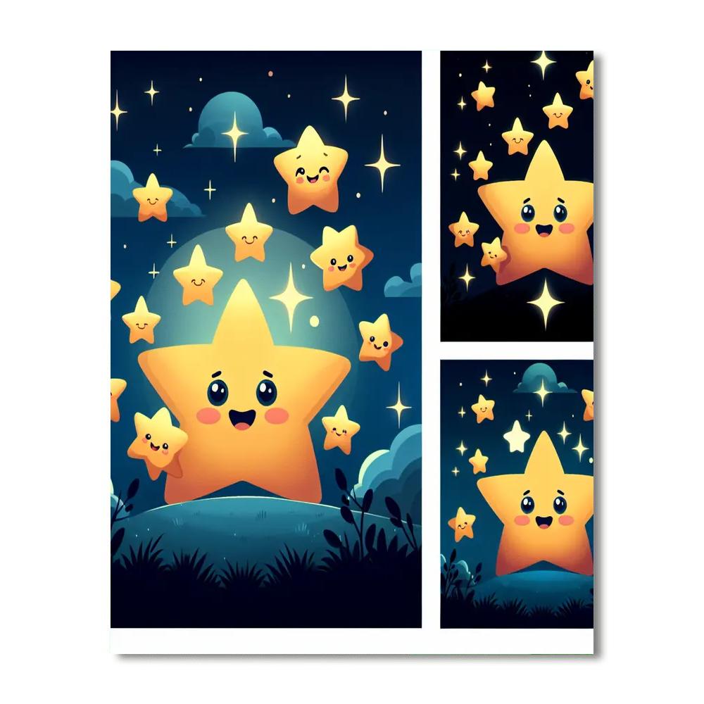 Twinkling Star Parade Paint By Numbers Art