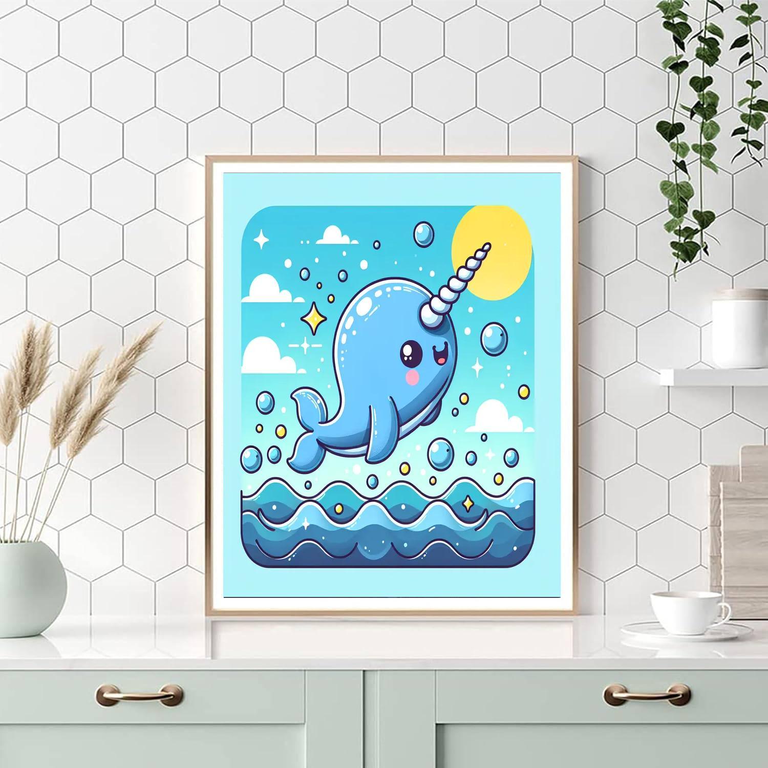 Cheerful Narwhal Paint By Color