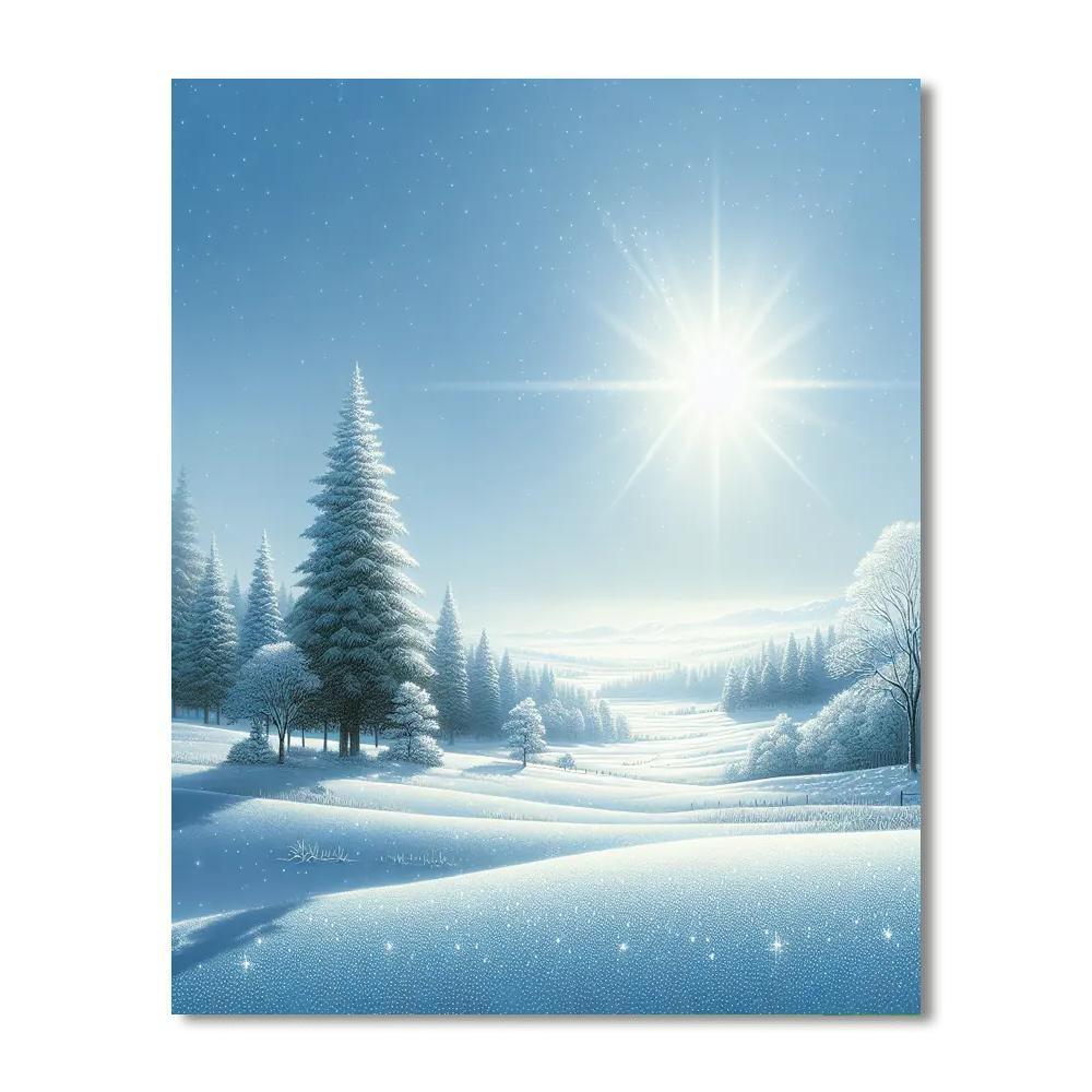 Glistening Winter Landscape Paint By Numbers Art