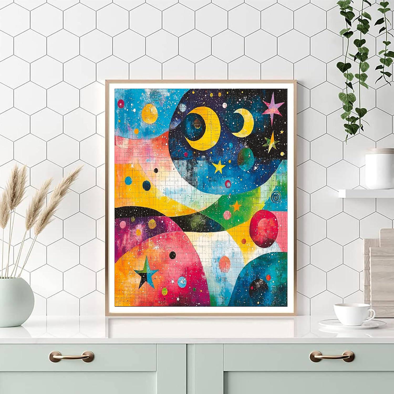 Joan Miró Inspired Cosmic Fantasies  Number Painting