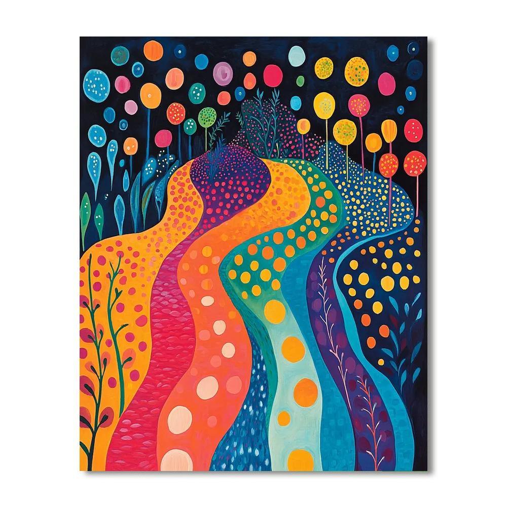Yayoi Kusama Inspired Fluid Dream  Paint By Numbers Kits