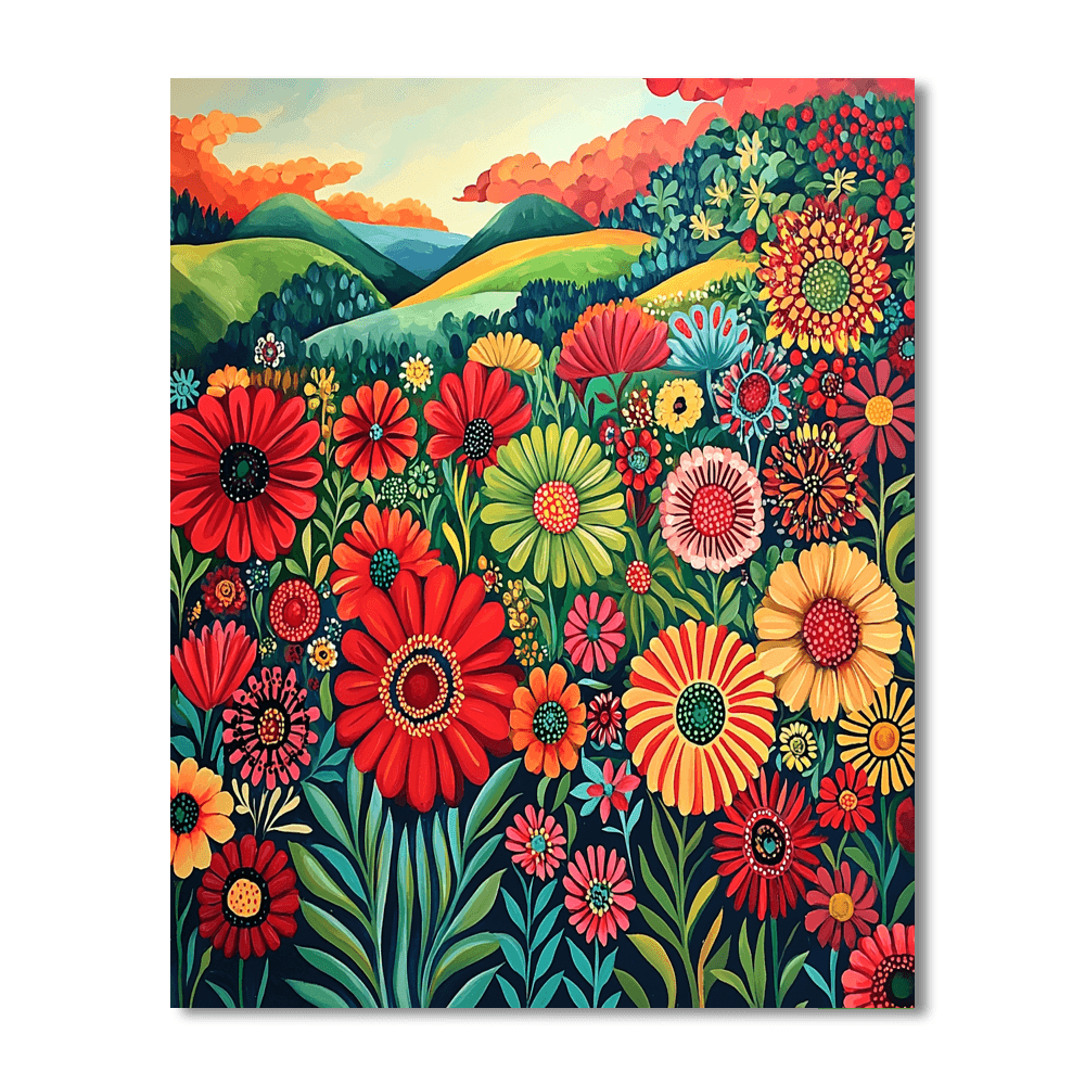 Frida Kahlo Inspired Fantasy Flora  Paint By Numbers Art