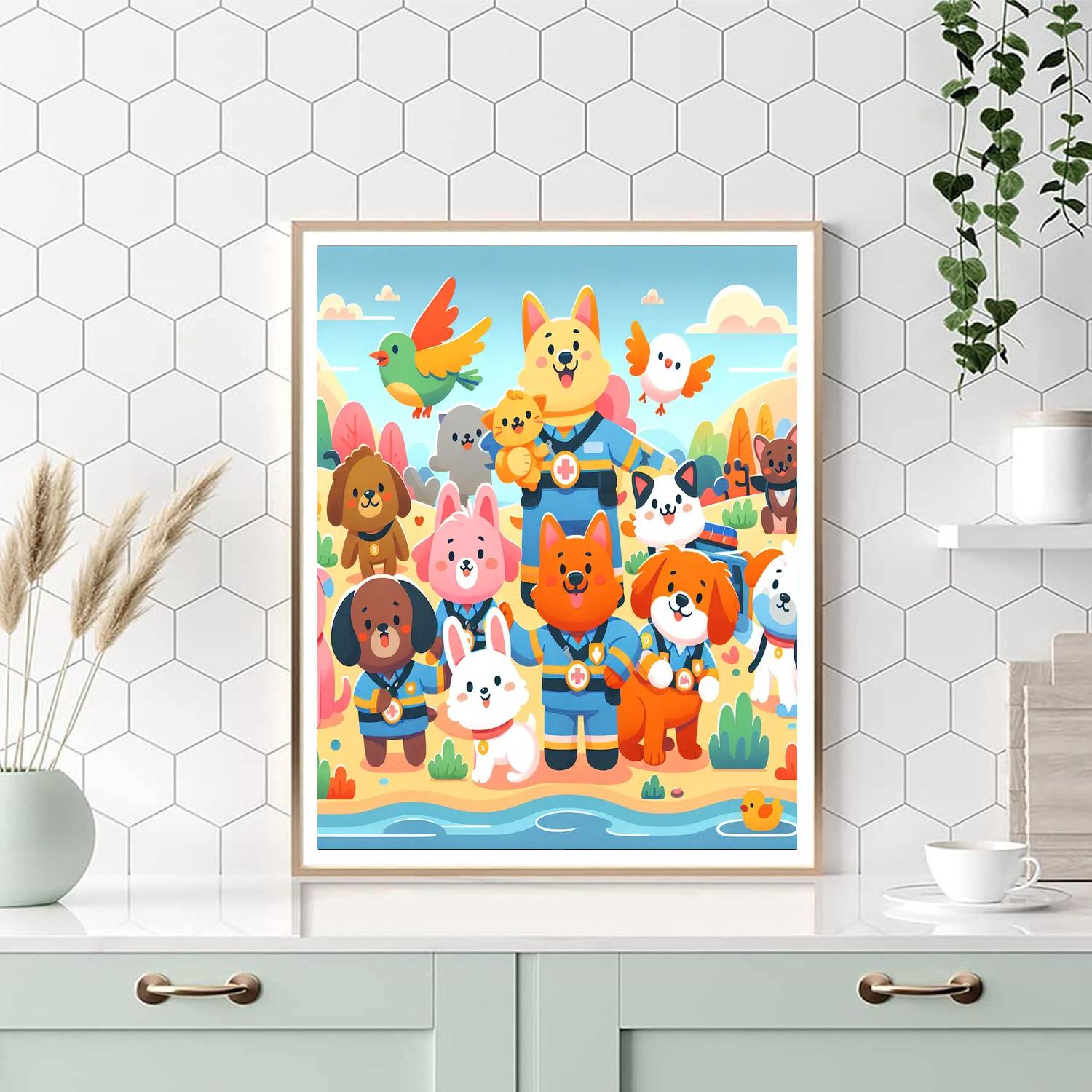 Incredible Animal Rescue Team Numbered Painting Kits