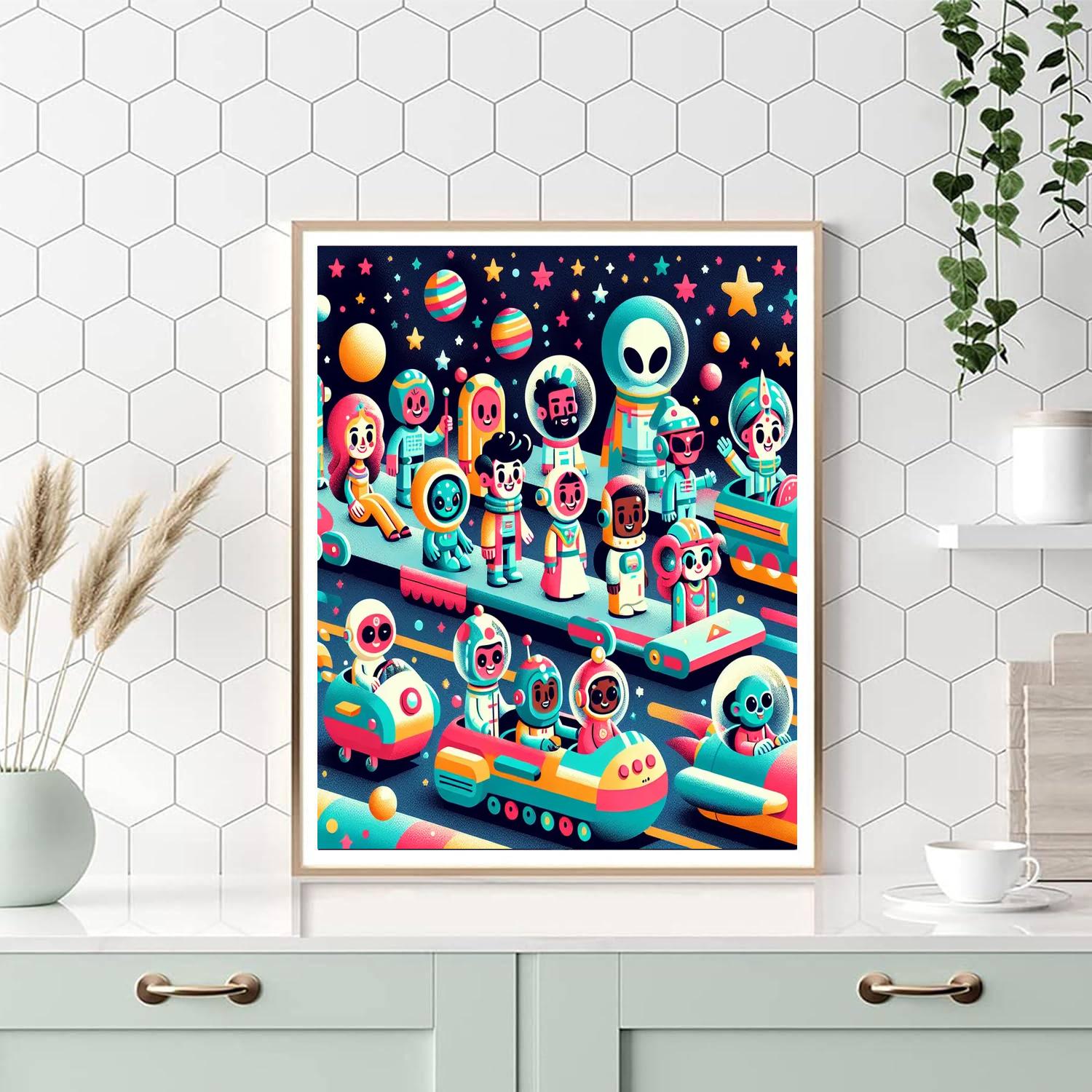 Galactic Space Parade Painting By Numbers Kit