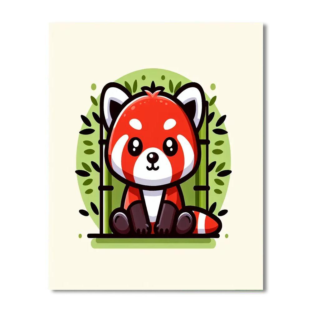 Radiant Red Panda Painting By Numbers Kit