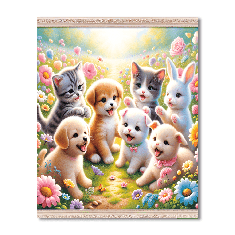 Playful Baby Animals Paint By Number