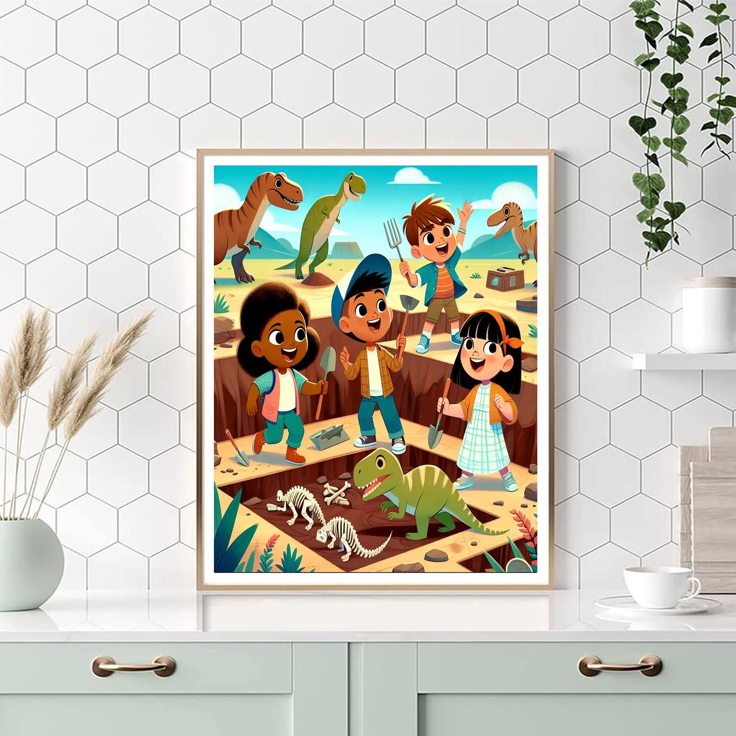 Dinosaur Excavation Expedition DIY Paint By Numbers