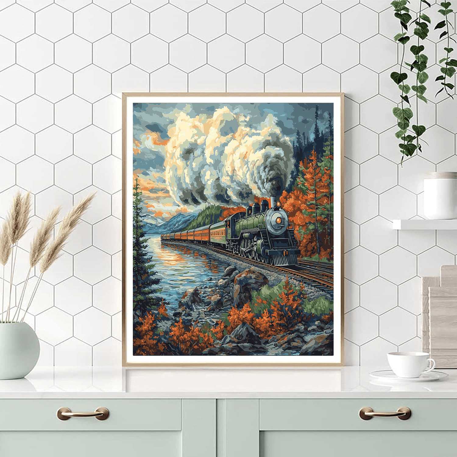 Winslow Homer Inspired Nostalgic Steam Engine Journey  Paint By Color
