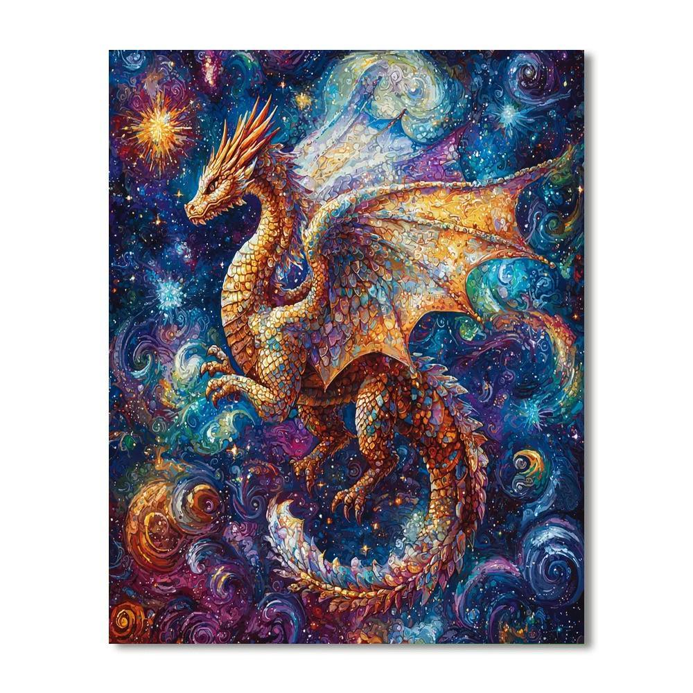 Michelangelo Inspired Celestial Dragon's Dance  Painting By Numbers Kit