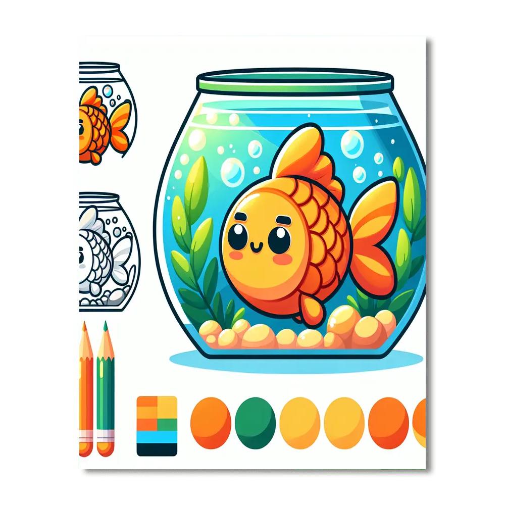 Spunky Goldfish Number Painting
