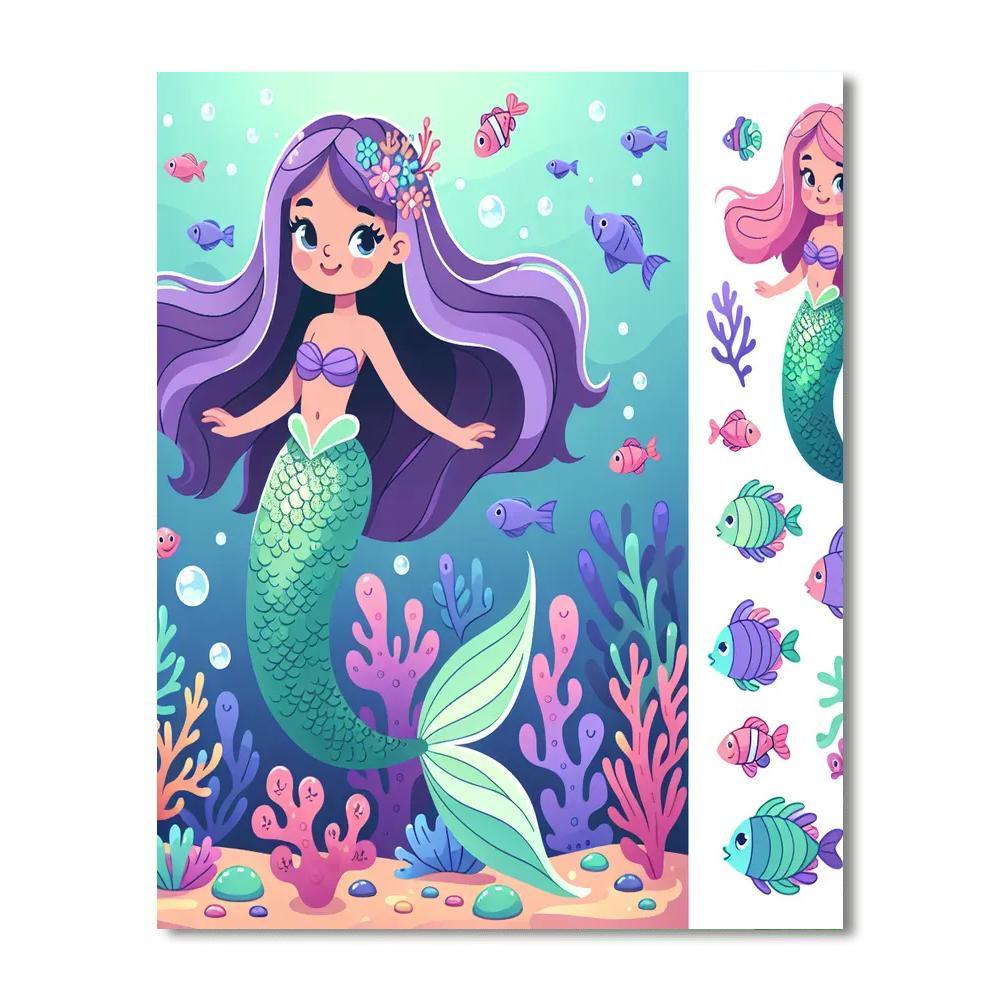 Underwater Mermaid Delight Paint By Color