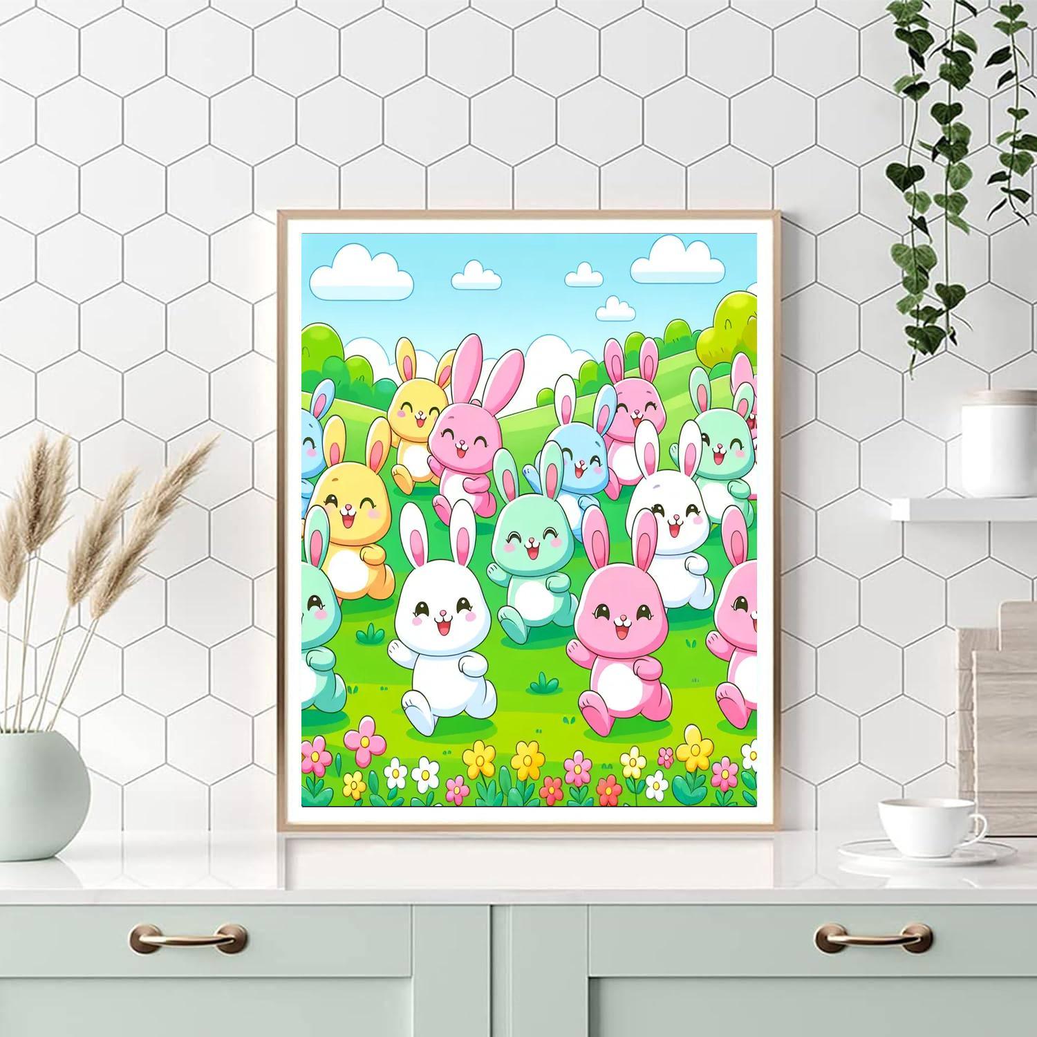 Cuddly Bunny Parade Painting By Numbers Kit