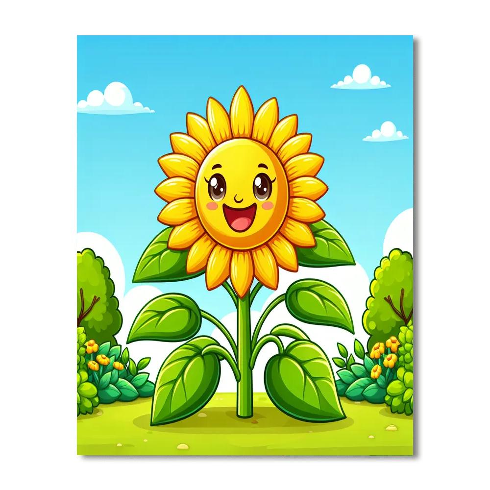 Sunshine Sunflower Number Painting