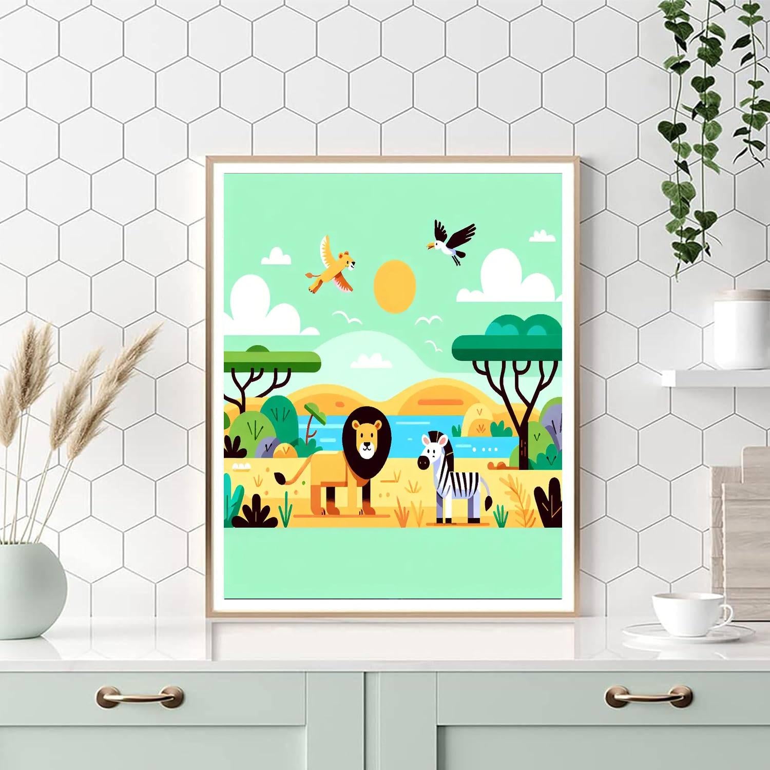 Safari Showdown Paint By Numbers Art