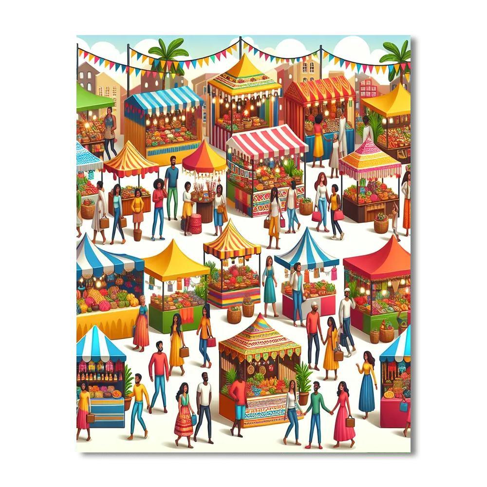 Charming Village Fair Numbered Painting Kits
