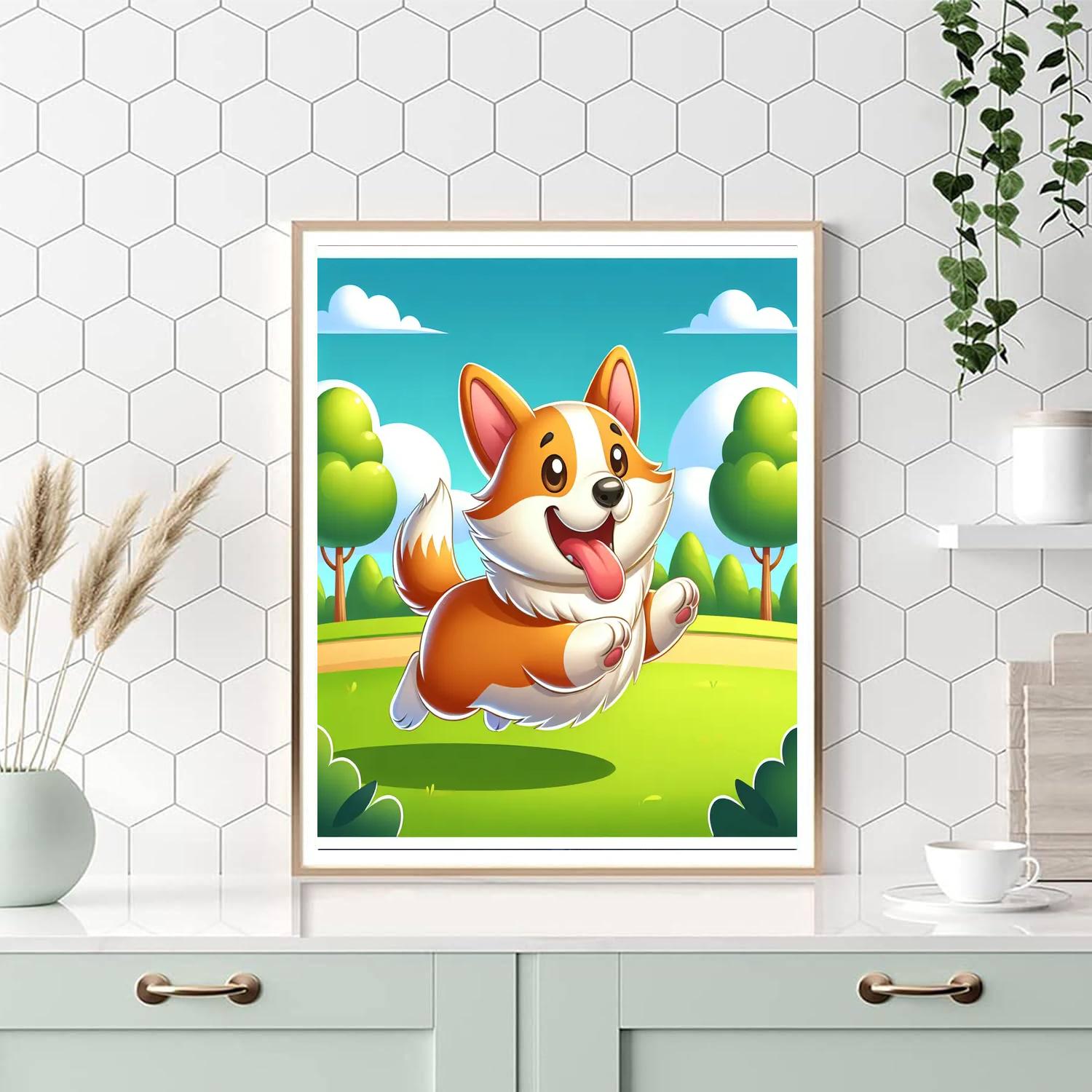 Playful Corgi Numbered Painting Kits