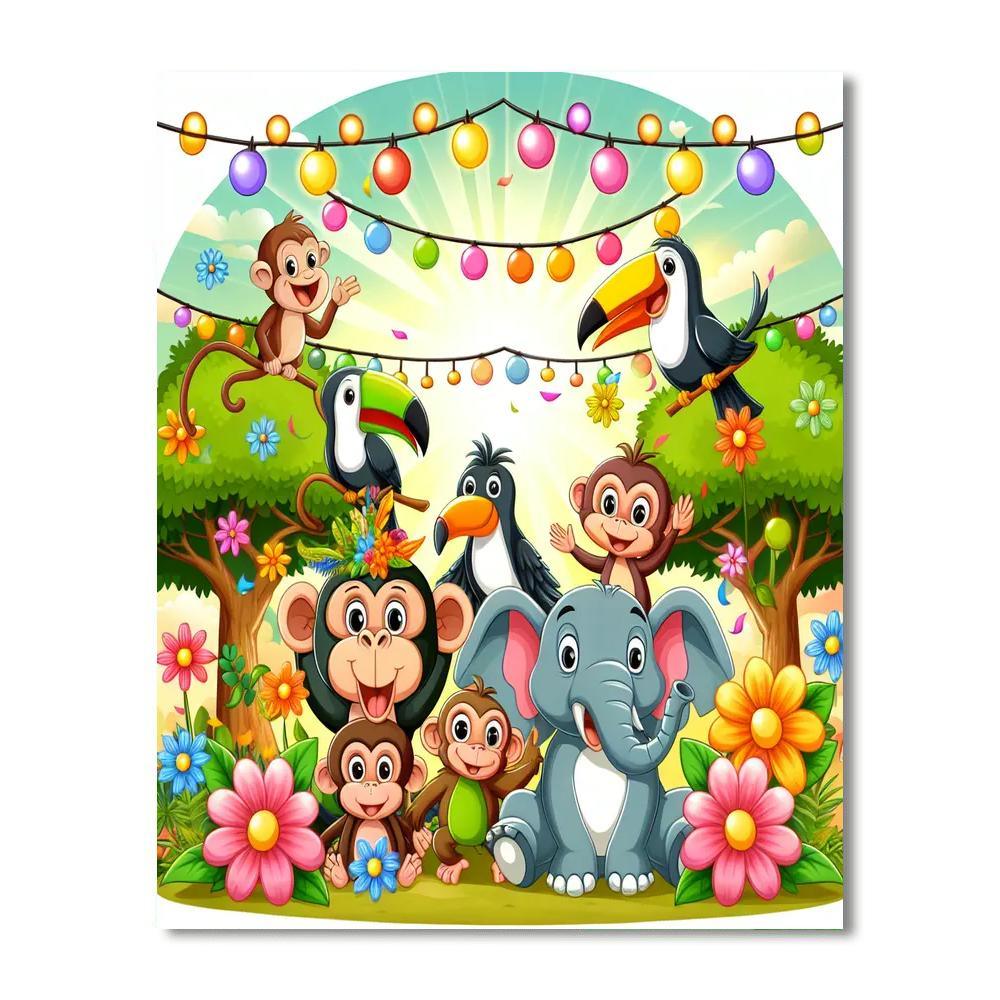 Jolly Jungle Celebration Number Painting