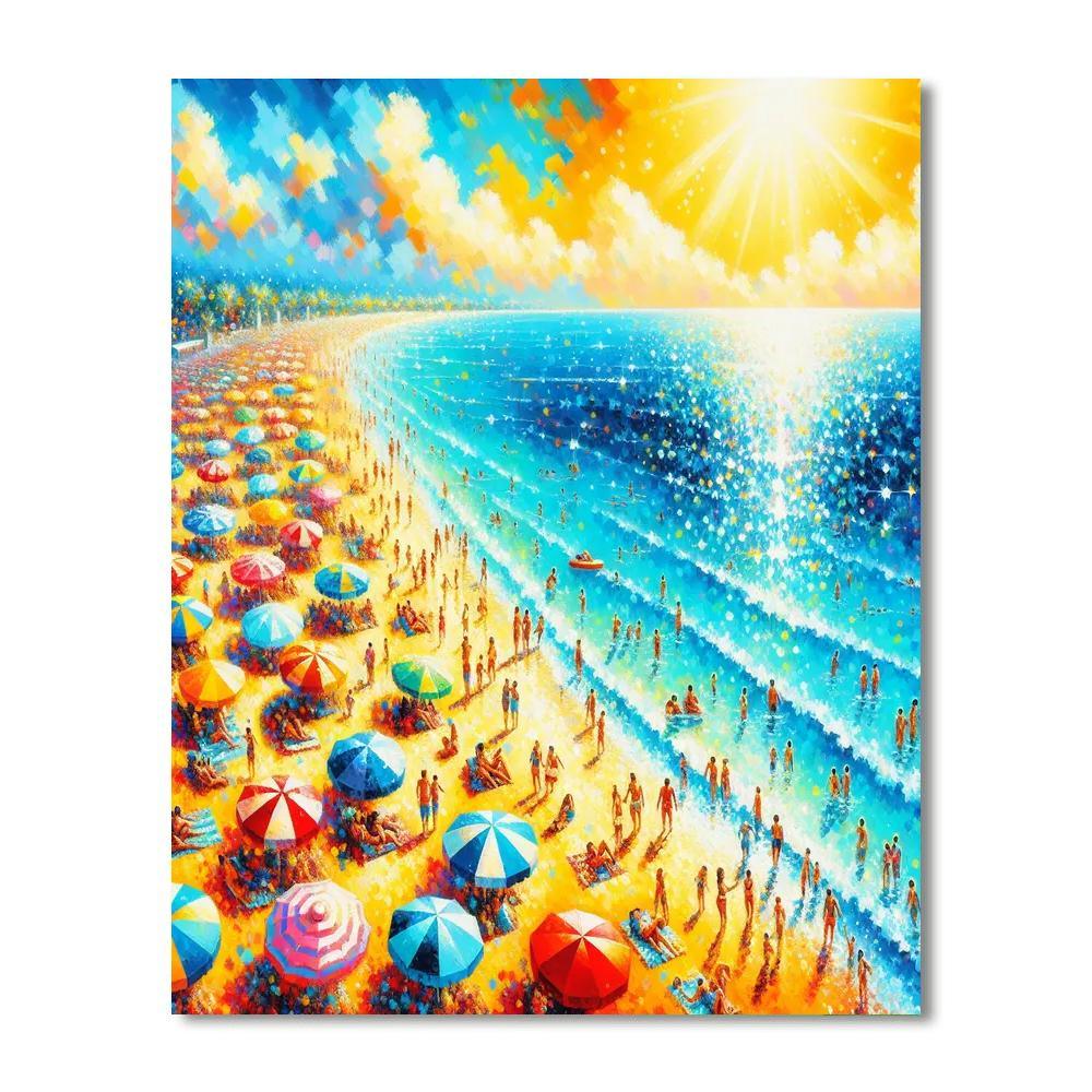 Vivid Summer Beachscape Paint By Numbers Art