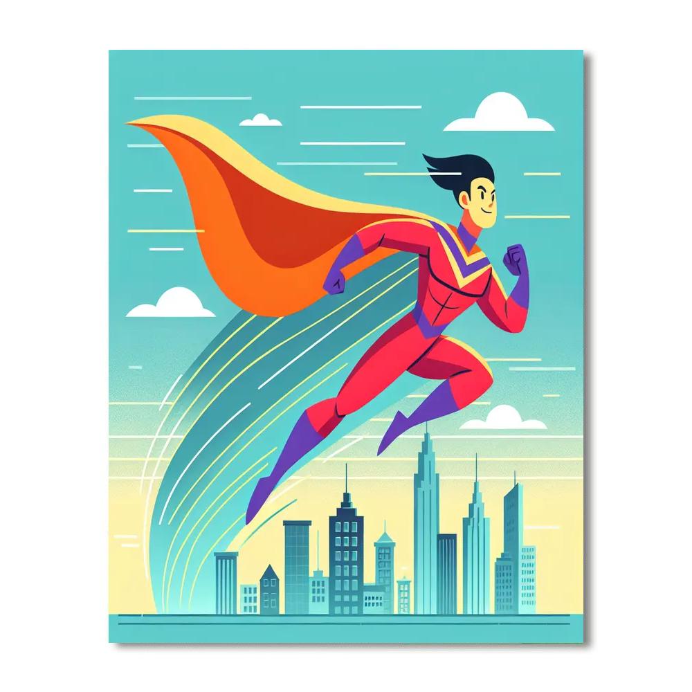 Superhero City Save Painting Number Kit