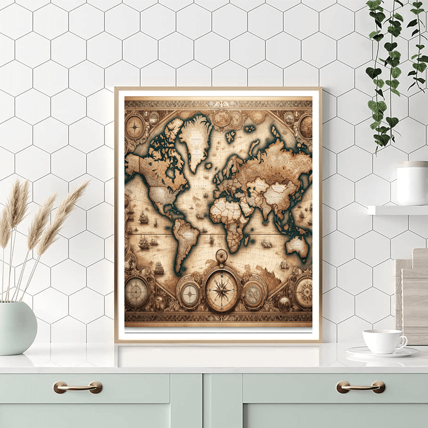 Vintage World Map - DIY Painting By Numbers Kit