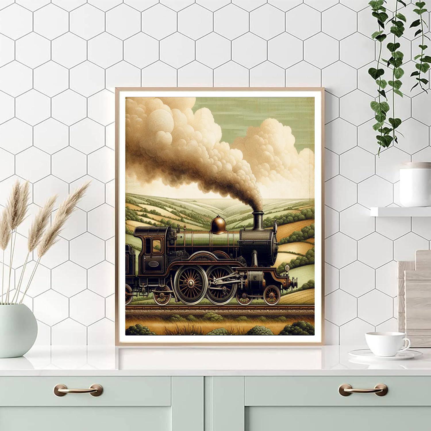 Vintage Steam Train Journey Paint By Numbers Kits