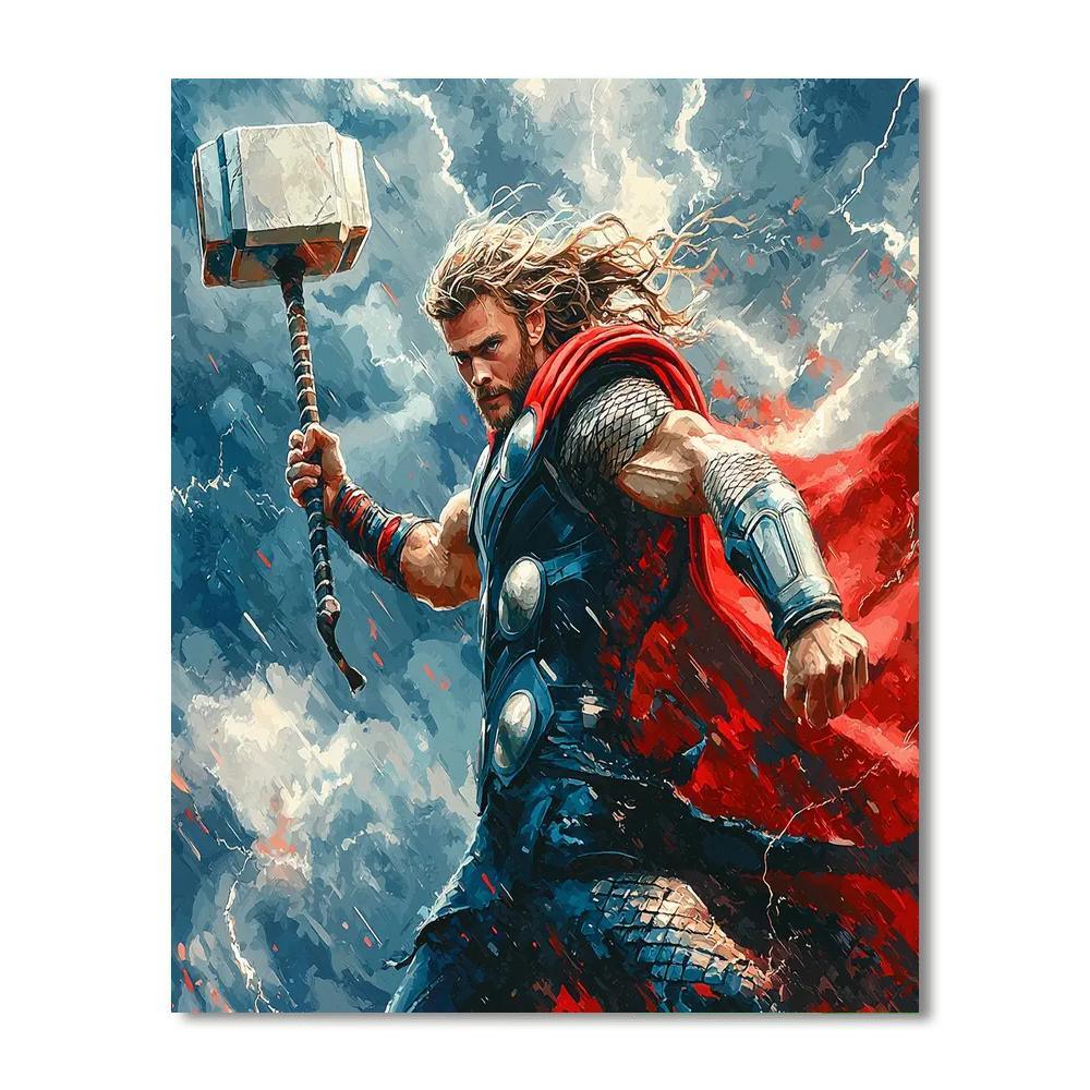 Chris Hemsworth: The Thunder God’s Unmatched Might Number Painting