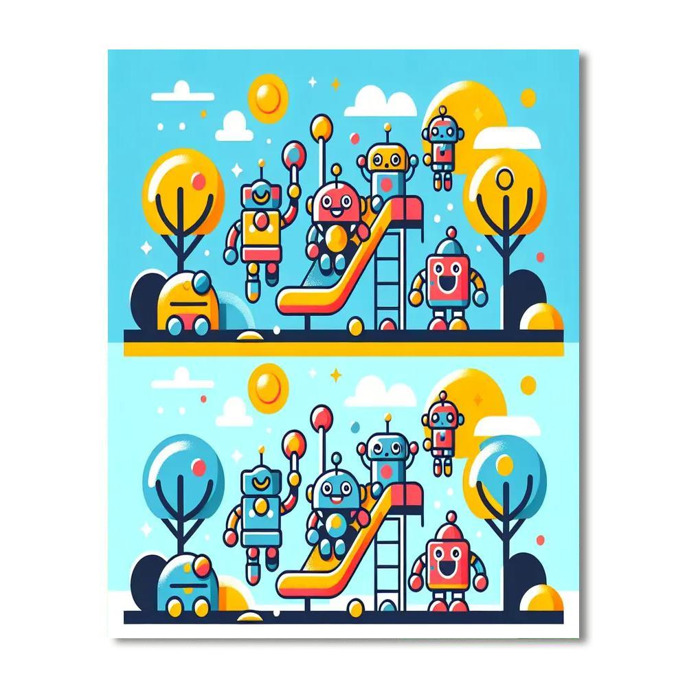 Funky Robot Playground Painting By Numbers Kit