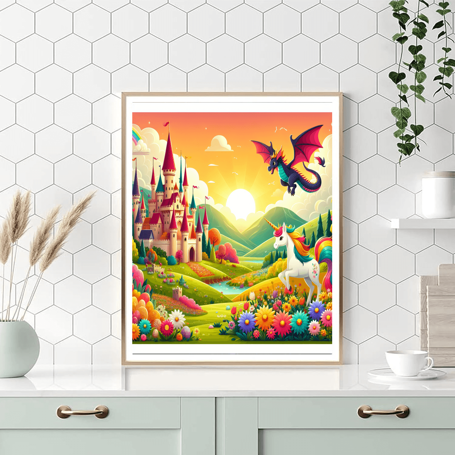 Fantasy Creatures And Castles Painting Number Kit