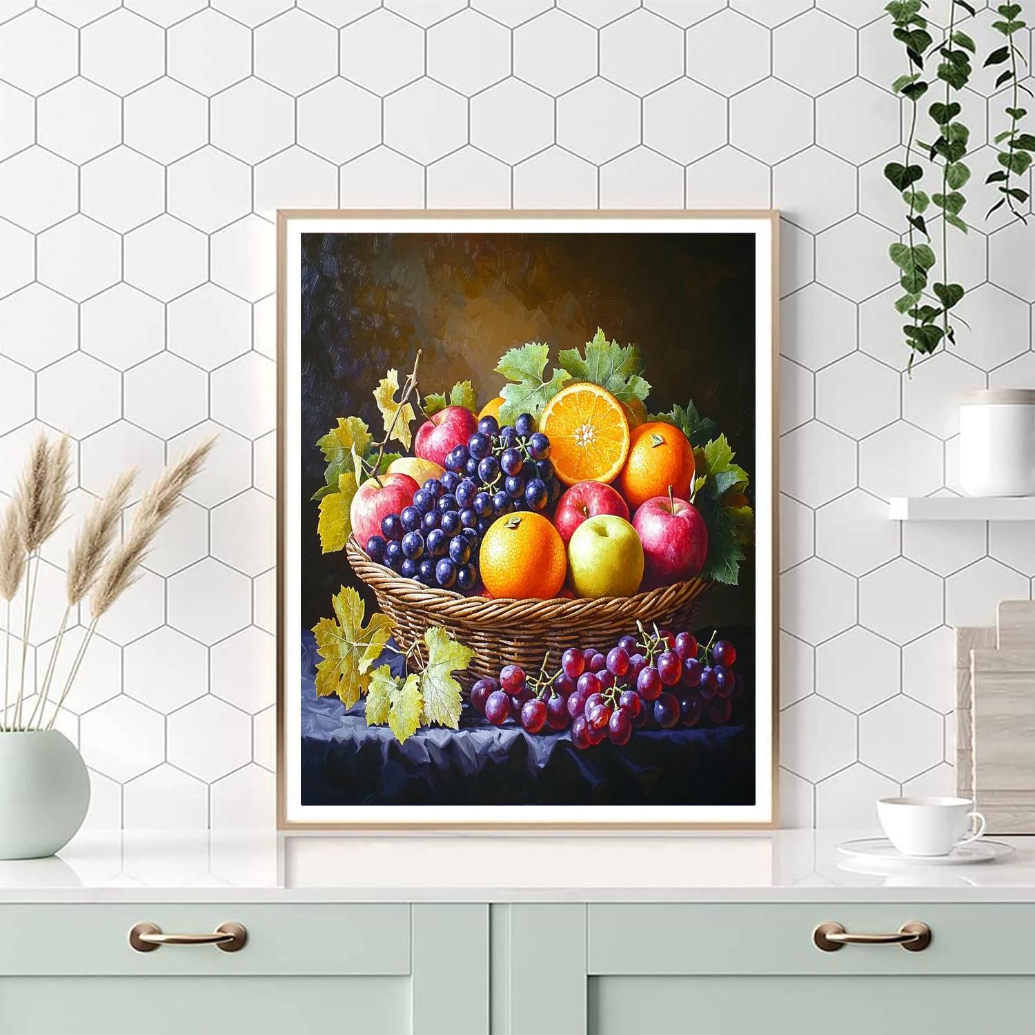 Caravaggio Inspired Renaissance Fruit Medley  Paint By Numbers