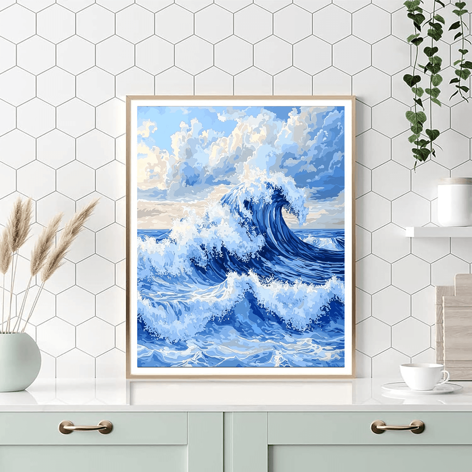 Katsushika Hokusai Inspired Japanese Waves Of Tranquility  Paint By Numbers