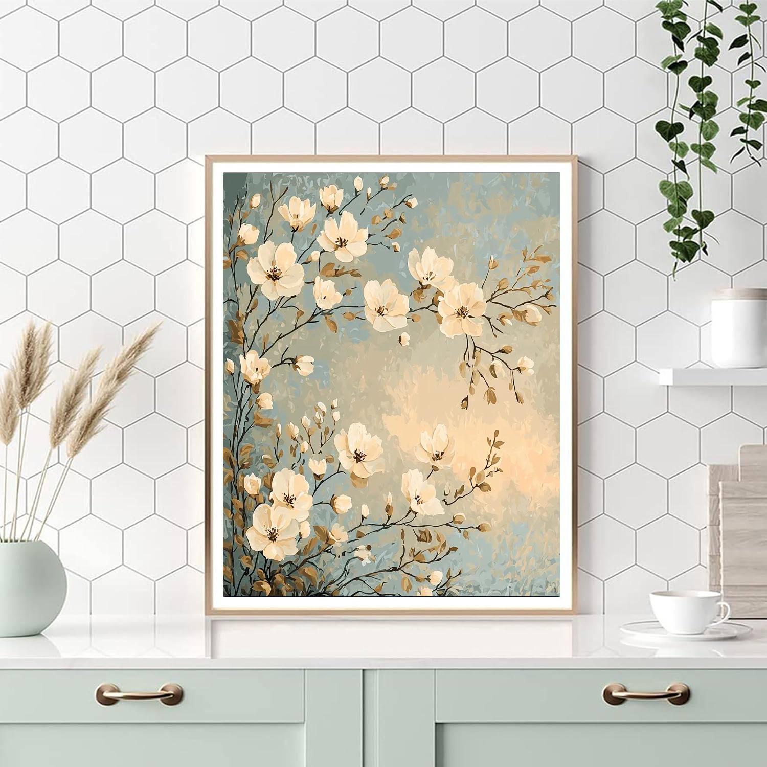 Leonardo Da Vinci Inspired Blossoms In Twilight  Paint By Number