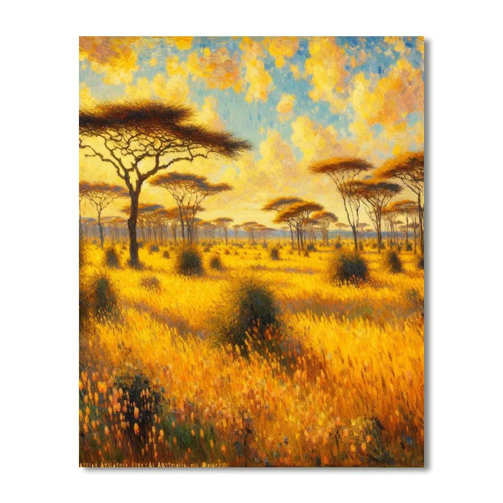 Golden Savanna Safari Paint By Numbers