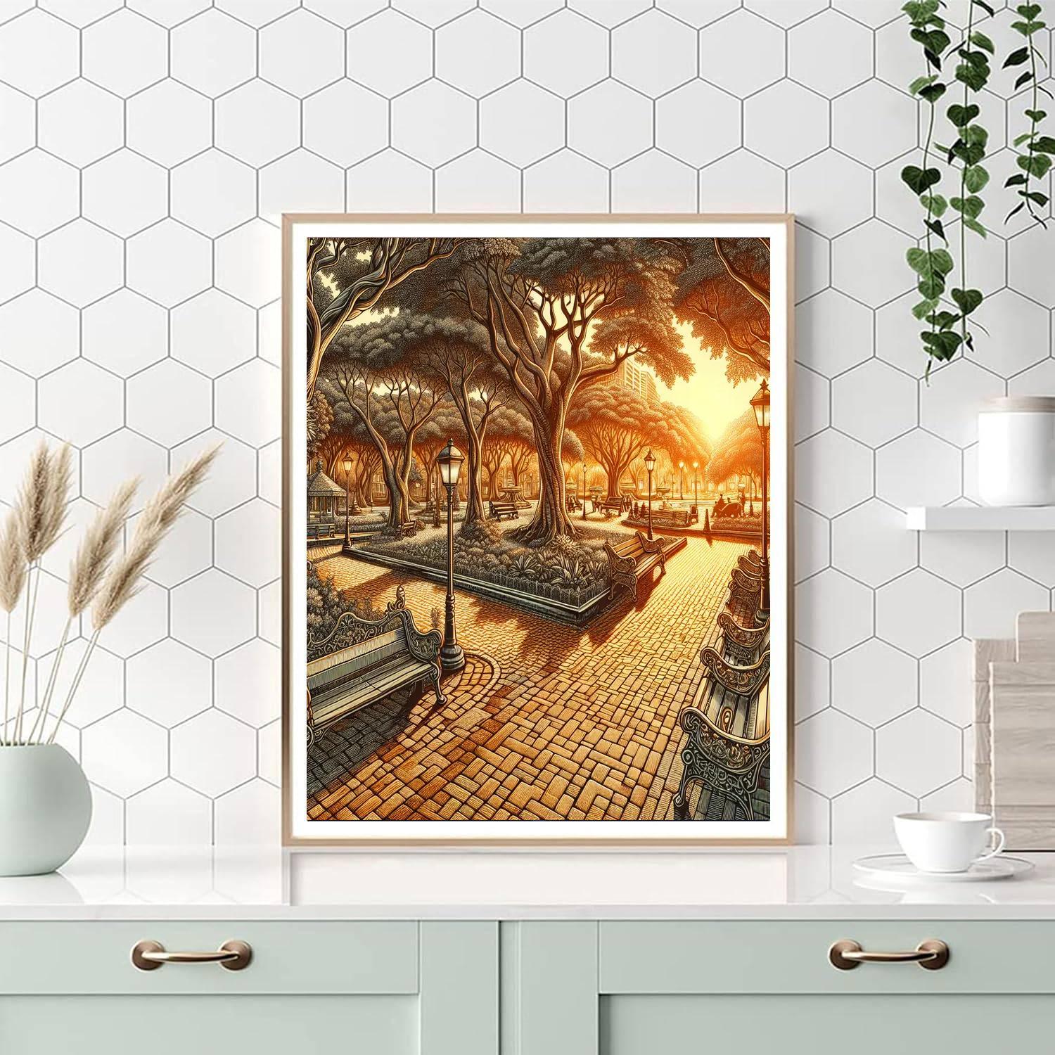 Classic City Park Stroll Numbered Painting Kits