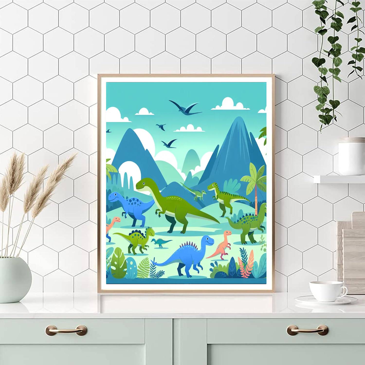 Prehistoric Dinosaur Expedition Paint By Numbers Art