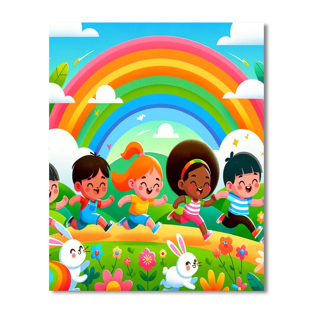 Rainbow Adventure Race Paint By Number