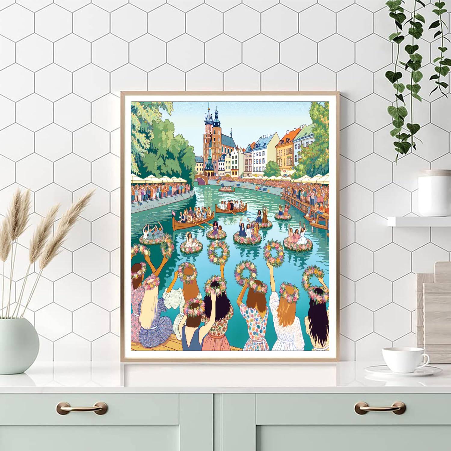 Krakow's Wianki Festival - Poland Painting Number Kit